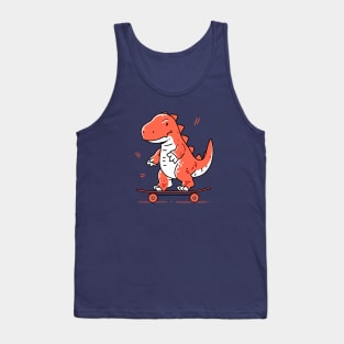 Cute Skateboarding Dinosaur Tank Top